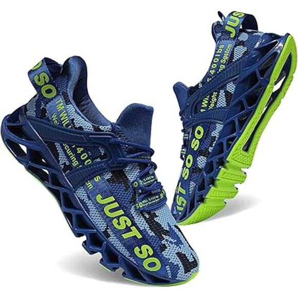 New Cokafil Mens Size 8 Blue Lace Up Blace Running Walking Athletic Shoes - Picture 1 of 6